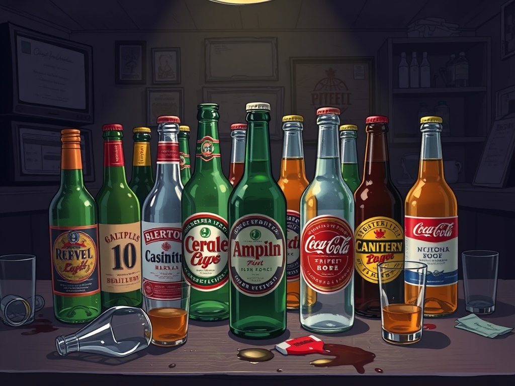 Garrafas de bebidas adulteradas