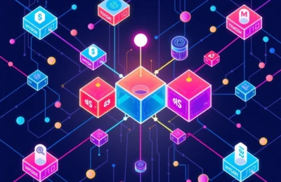 Ilustração de rede blockchain