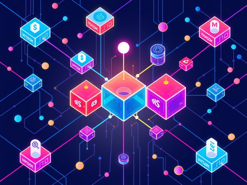 Ilustração de rede blockchain